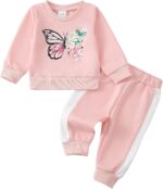 Saeaby Toddler Baby Girl Clothes Infant Girls Outfits Fall/Winter Sweatsuit Cute Sweatshirts Jogger Pants Girl Clothing Sets - Image 2