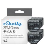 Shelly 2PM Gen4 | Wi-Fi, Zigbee & Matter 2-Channel Smart Relay Switch with Power Metering | Home Automation | Alexa, SmartThings, Google Home, HomeKit Compatible | Roller Shutters Control (4 Pack) - Image 2