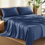 Shilucheng 100% Cotton King Size Sheets Set - 1500 Thread Count，Luxury Egyptian Cotton Bed Sheets，5-Star Hotel Quality Sheets, Breathable & Cooling, 16 Inch Deep Pocket - 4 Piece (Navy Blue) - Image 2