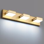 SineRise LED Modern Bathroom Vanity Light Fixtures (3-Light, 24-Inch), Matte Gold Modern Acrylic Bathroom Wall Lighting Fixtures Over Mirror (Cool White 6000K) - Image 2