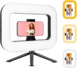 Smartphone Ring Selfie Light Kit Handheld LED Mobile Video Stabilizer Fill Lighting Rig Lights Built-in 8000mAh Battery Rechargeable for Phone Camera, YouTube, TIK tok Video Recording, Make up - Image 2
