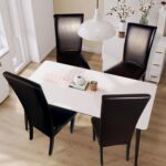 Soft Leather Chair Covers for Dining Chairs set of 4, Stretch Waterproof Dining Chair Covers Protector Oilproof and Scratch-Proof Parson Chairs Cover Modern Style for Kitchen Room(Brown, 4Pcs) - Image 2