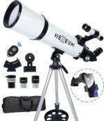 Telescope 80mm Aperture 600mm - Astronomical Portable Refracting Telescope Fully Multi-coated High Transmission Coatings AZ Mount with Tripod Phone Adapter, Wireless Control, Carrying Bag. Easy Set Up - Image 2