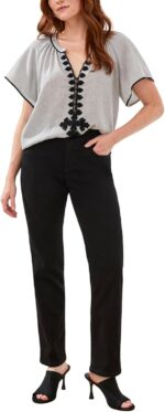 Tribal Womens Sophia Curvy Straight Fit Mid Rise Stretch Jeans (Regular, Plus and Petite Sizes) - Image 2