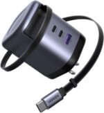 UGREEN Nexode 100W GaN USB C Retractable Charger with Built-in Cable, 3-Port Fast Charging Wall Adapter for Laptop, MacBook Pro/Air, iPhone 17/16, Galaxy S25, Pixel, iPad, MatePad, DJI Drone - Image 2