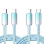 USB C to USB C Cable (3.3FT-6.6FT,2Pack) Woven Fast Charging Works Compatible with iPhone 16/15 Samsung Galaxy S24/S21/S10/Note 10 MacBook Kindle & More - Image 2