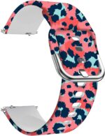 Universal Silicone Watch Band Replacement, 20mm Soft Straps Compatible with Gizmo Watch/Samsung Galaxy Watch Active/42mm/Gear Sport/HUAWEI Watch/TicWatch Bands(Pink Leopard) - Image 2