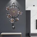 Wall Clock, Silent Quartz Movement Battery Operated with Pendulum, Oversized Metal Modern Large Wall Clocks for Living Room Bedroom Farmhouse Office Kitchen Home Wall Decor-18.8x29.5Inch(Brown) - Image 2