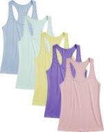 Women's Racerback Tank Tops | Ultra Soft & Stretch Spandex Sport Tanks | Multi Packs & Colors - Image 2