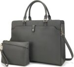 YZAOLL 15.6" Vegan Leather Laptop Bag for Women Lightweight Water-Resistant Work Tote & Briefcase for Travel,College,Office - Image 2