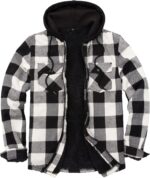 ZENTHACE Mens Sherpa Lined Flannel Shirt Jacket with Hood,Plaid Shirt-Jac,all Sherpa Lining - Image 2
