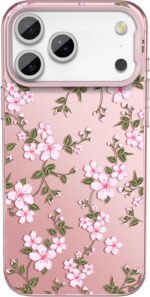 ZTOFERA for iPhone 17 Pro Max Case,Cute Pink Ribbon Bow Tie Planet Star Floral Aesthetic Phone Case,Trendy Slim Hard IMD Shockproof Protective Bumper Phone Cover for Women Girls,Green Leaf - Image 2