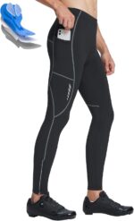 baleaf Men's Thermal Cycling Pants, 4D Padded Winter Bike Tights Fleece Lined Bicyble Riding Leggings - Image 2
