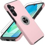 for Samsung Galaxy A16 Case with HD Screen Protector×2,Shockproof Phone Case with 360° Magnetic Ring Holder Kickstand Phone Case for Samsung Galaxy A16,Pink - Image 2