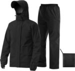 iCreek Rain Suit Waterproof Jacket with Pants 2 Pieces Breathable Lightweight Packable Raincoat with Hooded Rain Gear Unisex - Image 2
