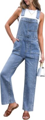 luvamia Jean Overalls for Women Straight Leg Baggy Stretchy Denim Bib Adjustable Strap Casual Overall Jumpsuit Loose Fit - Image 2