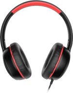 weneed Kids Headphones Wired with Microphone, Over Ear 85/94dB Volume Limited Headphones with Share Port, Stereo Sound Foldable Headset for Teens/Boys/Girls-Black Red - Image 2