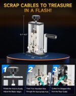 CREWORKS Manual Wire Stripper Machine, 0.06"-0.98" Wire Stripping Machine, Wire Stripping Tool for 1.5-25 mm Scrap Wire Leftover Cable, Copper Wire Stripper with 2 Feed Hole Plates for Power Drill - Image 8