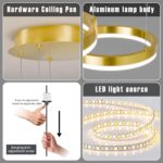 Modern Design Dimmable Desk Linear Pendant Light, with Remote Control Dimmable 3 Color Mode & Brightness Ceiling Lamp, Anti-Flicker Dining Light Fixture for Kitchen - Image 6