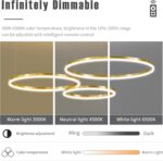 Modern Design Dimmable Desk Linear Pendant Light, with Remote Control Dimmable 3 Color Mode & Brightness Ceiling Lamp, Anti-Flicker Dining Light Fixture for Kitchen - Image 9