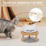 3PCS Elevated Cat Bowls,Wide Raised Ceramic Pet Dishes with Bamboo Stand, Whisker Friendly Pet Water or Food Plates Feeding Station for Indoor Small Dogs, Kitten (Black(2PCS)) - Image 3