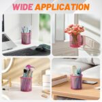 Segarty Pen Cup, 6 Pack Cute Dark Pink Pen Holder, Round Mesh Pencil Holder for Desk, Desktop Accessories Organizer for Office Supply, School, Home Storage, Makeup Brush Organization - Image 7