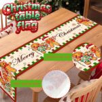 7 Pcs Christmas Table Runner and Placemat Set 72 x 13 Inch with Snowman, Gingerbread Man Table Mat for Holiday Kitchen Dining Decoration - Image 4