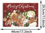 7 Pcs Christmas Table Runner and Placemat Set 72 x 13 Inch with Snowman, Gingerbread Man Table Mat for Holiday Kitchen Dining Decoration - Image 8