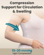 KEMFORD Compression Lymphedema Arm Sleeves for Women - 15-20 mmHg, 1 Pair, Beige, XXL - Medical Arm Brace for Swelling, Edema, Circulation - Image 4