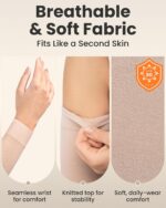 KEMFORD Compression Lymphedema Arm Sleeves for Women - 15-20 mmHg, 1 Pair, Beige, XXL - Medical Arm Brace for Swelling, Edema, Circulation - Image 6