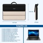 MOSISO 13-14 inch Laptop Case, 13.3 inch Puffy Laptop Sleeve Compatible with MacBook Air 13/Pro 13/Pro 14, HP Dell Lenovo, Horizontal Rectangle Quilted Flap Computer Bag with Handle&Pockets,Black&Sand - Image 4