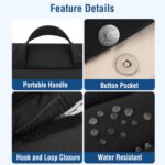 MOSISO 13-14 inch Laptop Case, 13.3 inch Puffy Laptop Sleeve Compatible with MacBook Air 13/Pro 13/Pro 14, HP Dell Lenovo, Horizontal Rectangle Quilted Flap Computer Bag with Handle&Pockets,Black&Sand - Image 5