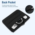 MOSISO 13-14 inch Laptop Case, 13.3 inch Puffy Laptop Sleeve Compatible with MacBook Air 13/Pro 13/Pro 14, HP Dell Lenovo, Horizontal Rectangle Quilted Flap Computer Bag with Handle&Pockets,Black&Sand - Image 6