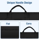 MOSISO 13-14 inch Laptop Case, 13.3 inch Puffy Laptop Sleeve Compatible with MacBook Air 13/Pro 13/Pro 14, HP Dell Lenovo, Horizontal Rectangle Quilted Flap Computer Bag with Handle&Pockets,Black&Sand - Image 8