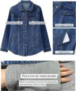 luvamia 2025 Jean Jackets for Women Fashion Denim Jacket Western Oversized Shacket Jacket Button Up with Pockets - Image 5