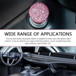 Bling Car Engine Start Button Cover, Sparkly Rhinestone Round Ball Push Start Button Sticker, Crystal Key Ignition Knob Decal, Sparkling Car Interior Accessories for Women (Pink) - Image 7