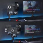 PEGZONE Modular Headphone and Controller Holder for Game, Clamp-on Pegboard, Rotatable Controller Stand with Cable Hooks, Gaming Accessory for Xbox PS5 PS4 Nintendo Switch, 3Pcs Pegboard, Black - Image 6