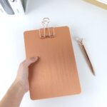 A5 Rose Gold Clipboard, Metal Menu Clip Board with Binder Clip, Folder Plate Writing Splint Paperboard Drawing Board Office Stationeries Supplies (Rose Gold) - Image 3