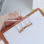 A5 Rose Gold Clipboard, Metal Menu Clip Board with Binder Clip, Folder Plate Writing Splint Paperboard Drawing Board Office Stationeries Supplies (Rose Gold) - Image 5