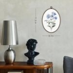 Gnmduw Blue Hydrangea Floral Oval Wall Art Framed, Blue Hydrangea Flower Canvas Prints Hanging Decor Decorations, Coquette Hydrangeas Wall Art Decor for Bedroom Home Bathroom, 8.7x11.3 Inch - Image 3