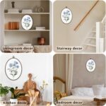 Gnmduw Blue Hydrangea Floral Oval Wall Art Framed, Blue Hydrangea Flower Canvas Prints Hanging Decor Decorations, Coquette Hydrangeas Wall Art Decor for Bedroom Home Bathroom, 8.7x11.3 Inch - Image 5