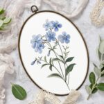 Gnmduw Blue Hydrangea Floral Oval Wall Art Framed, Blue Hydrangea Flower Canvas Prints Hanging Decor Decorations, Coquette Hydrangeas Wall Art Decor for Bedroom Home Bathroom, 8.7x11.3 Inch - Image 6