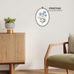 Gnmduw Blue Hydrangea Floral Oval Wall Art Framed, Blue Hydrangea Flower Canvas Prints Hanging Decor Decorations, Coquette Hydrangeas Wall Art Decor for Bedroom Home Bathroom, 8.7x11.3 Inch - Image 7