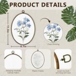 Gnmduw Blue Hydrangea Floral Oval Wall Art Framed, Blue Hydrangea Flower Canvas Prints Hanging Decor Decorations, Coquette Hydrangeas Wall Art Decor for Bedroom Home Bathroom, 8.7x11.3 Inch - Image 8