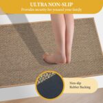 Washable Non Slip Rubber Backing Outdoor Rugs Doormat, 30"x17" Super Absorbent Kitchen Rugs Non Slip, Soft Imitation Linen Braided Kitchen Rug Washable for Kitchen, Floor, Office, Home Decor(Brown) - Image 4