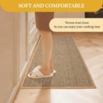 Washable Non Slip Rubber Backing Outdoor Rugs Doormat, 30"x17" Super Absorbent Kitchen Rugs Non Slip, Soft Imitation Linen Braided Kitchen Rug Washable for Kitchen, Floor, Office, Home Decor(Brown) - Image 5