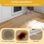 Washable Non Slip Rubber Backing Outdoor Rugs Doormat, 30"x17" Super Absorbent Kitchen Rugs Non Slip, Soft Imitation Linen Braided Kitchen Rug Washable for Kitchen, Floor, Office, Home Decor(Brown) - Image 6