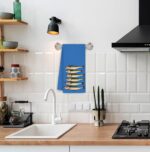 Blue Coastal Beach Kitchen Towels Decorative, Sardine Fish Lover Gifts Dish Towels, Nautical Coastal Beachy Hand Towels Drying Cloth for Kitchen Bathroom Decor, 16x24 Inch - Image 5