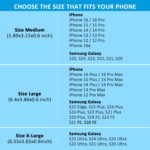 Leather Phone Holster with Strong Metal Belt Clip and Card Holder Compatible with iPhone 16 15 14 13 12 and Pro, Galaxy S25 S24 S23 S22 S21 S20 for Everyday Protection, M-Black - Image 3