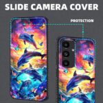 for Galaxy S25 Plus Case Built in Slide Camera Lens Cover,Heavy Duty Shockproof Protection Dual Layer Case for Samsung Galaxy S25 Plus 6.7" 2025,Dolphins and Butterflies - Image 4